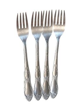 Set of 4 Vintage Stainless Steel Oneida Fenway (Daydream) Dinner Forks